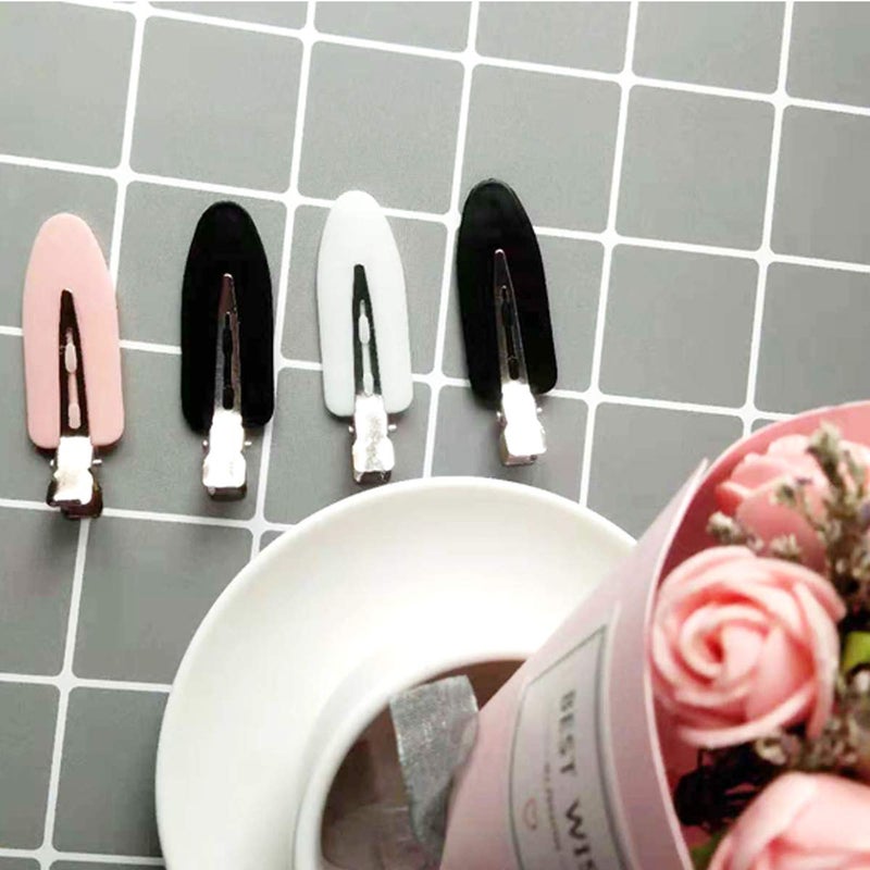 LUOTIVON 6 Pieces No Bend Hair Clips, No Crease Hair Clip for Hairstyling, Makeup Clips for Women and Girls (Black&Pink&White) - Image 4
